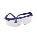 Strobe safety glasses with adjustable temple and clear lenses- Blue Frame